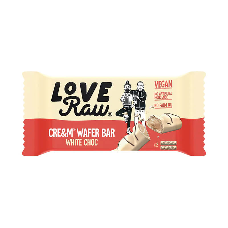 LoveRaw White Choc Cream Filled Wafer Bar